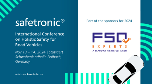 FSQ Experts is Sponsor of Safetronic 2024 - visit our booth in Stuttgart, November 13th - 14th